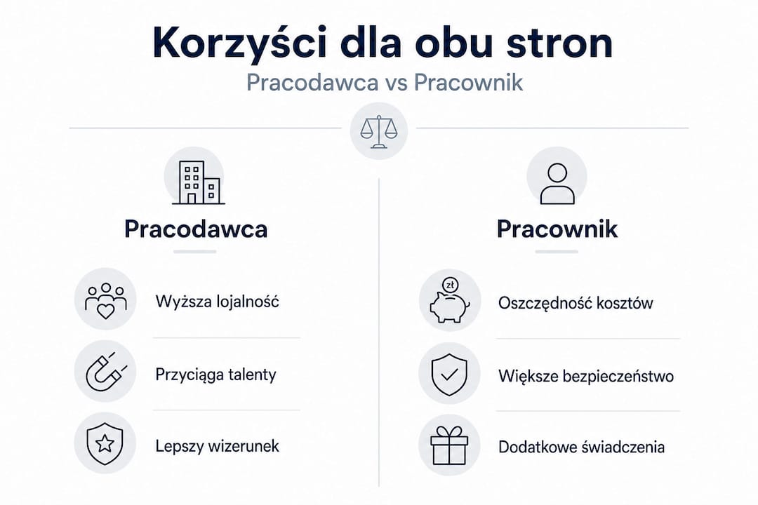 Infografika: Dlaczego warto postawić na ubezpieczenie grupowe? Korzyści dla pracodawcy i pracowników