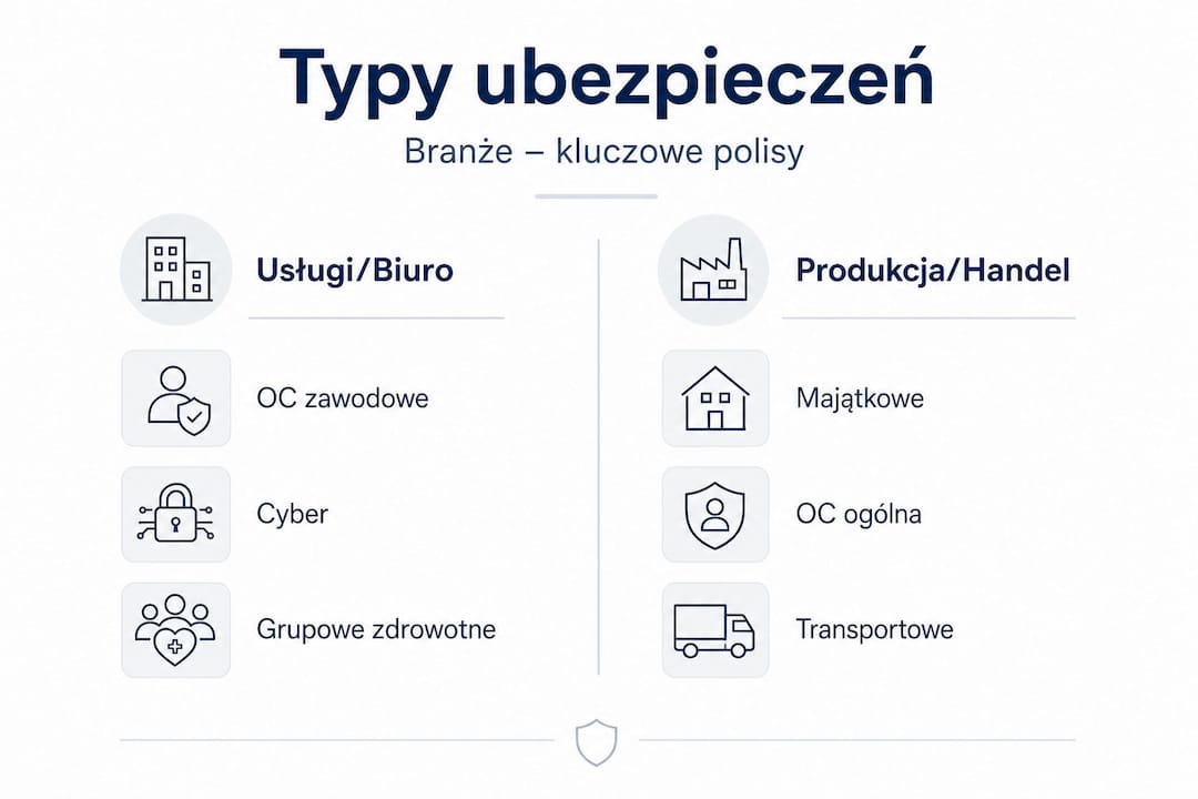Rodzaje ubezpieczeń w poszczególnych sektorach gospodarki