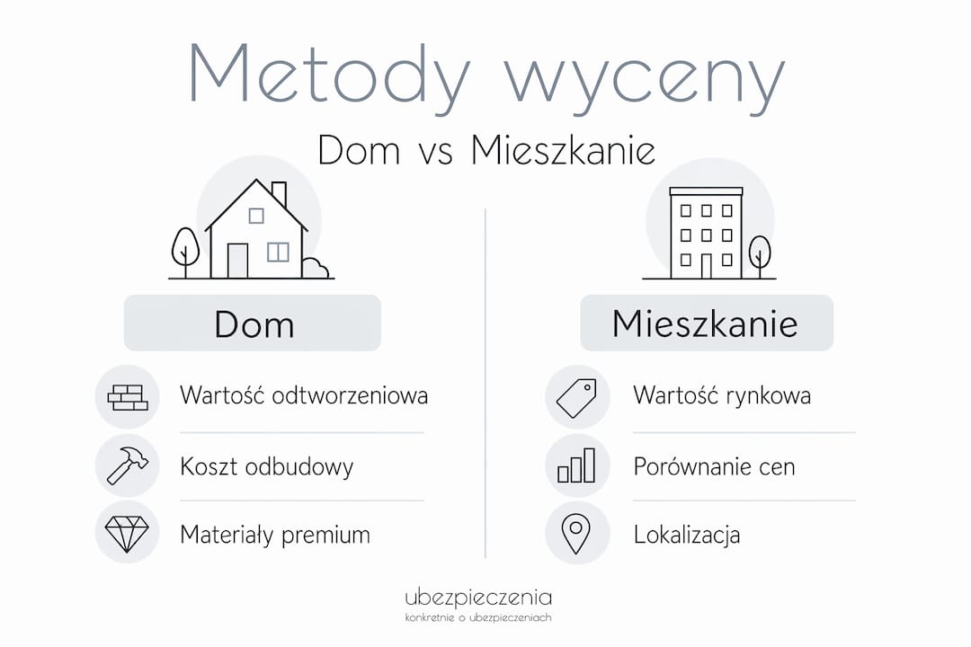 Infografika pokazująca, w jaki sposób można wycenić dom lub mieszkanie