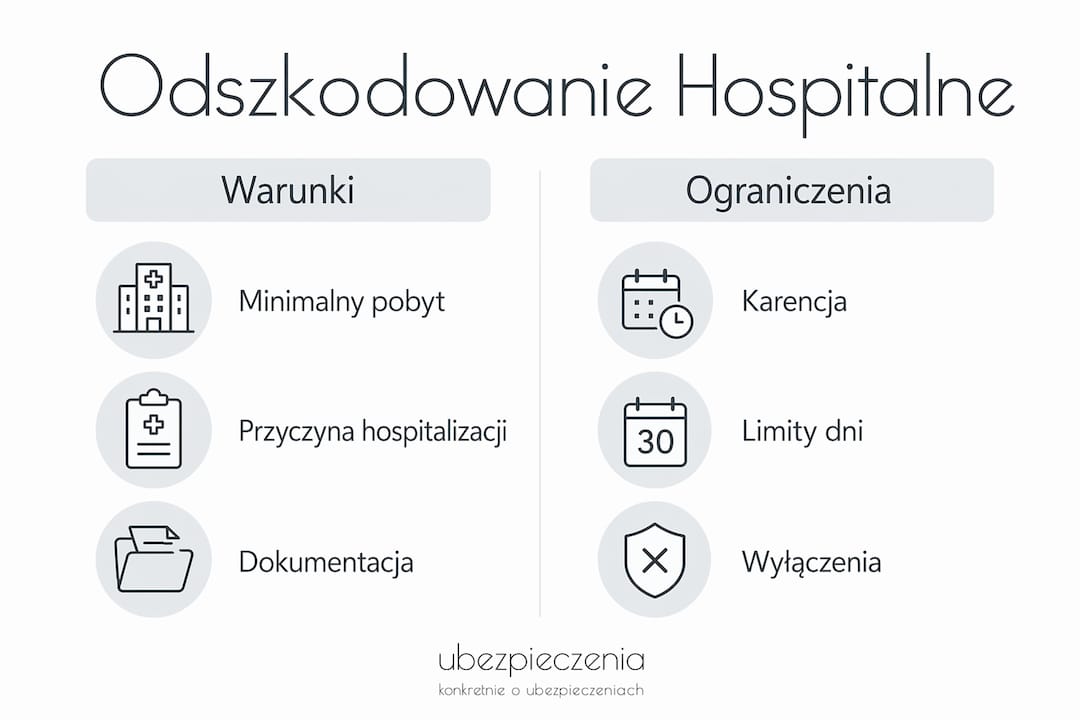 Infografika: kiedy i na jakich zasadach można otrzymać odszkodowanie za pobyt w szpitalu – najważniejsze warunki oraz ograniczenia
