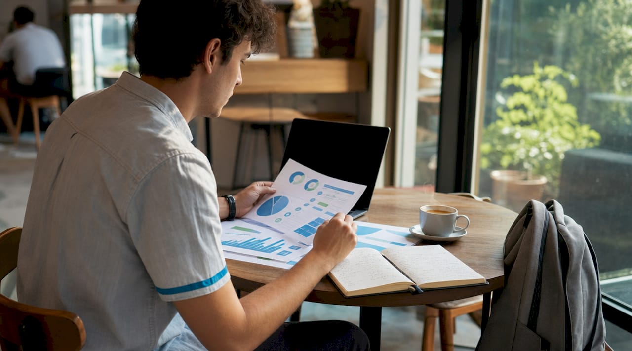 Hands reviewing CRM tool comparison charts