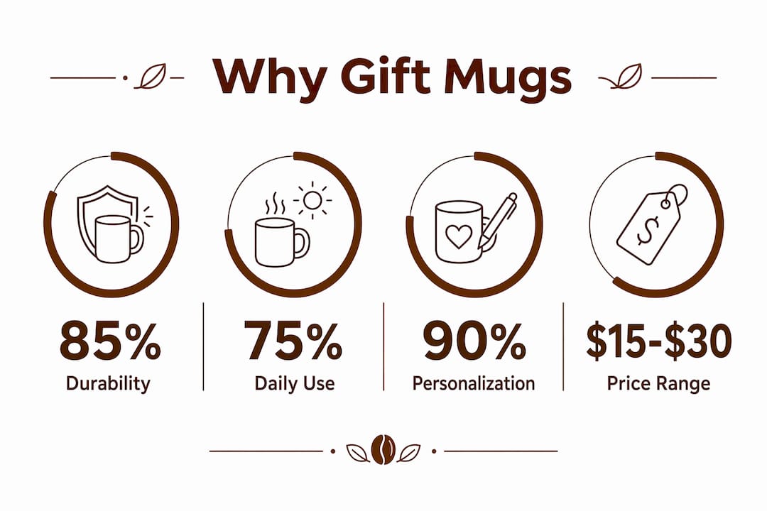 Infographic showing key statistics for gift mugs popularity