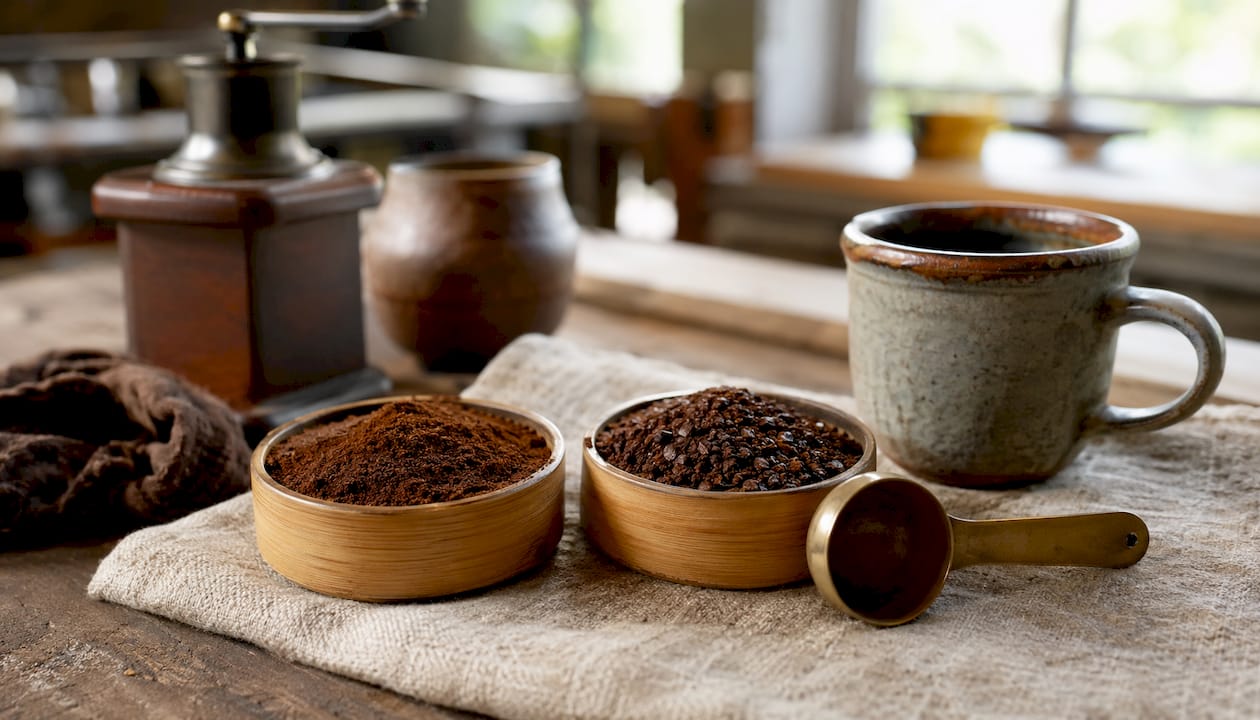 Comparison of espresso and drip coffee grounds