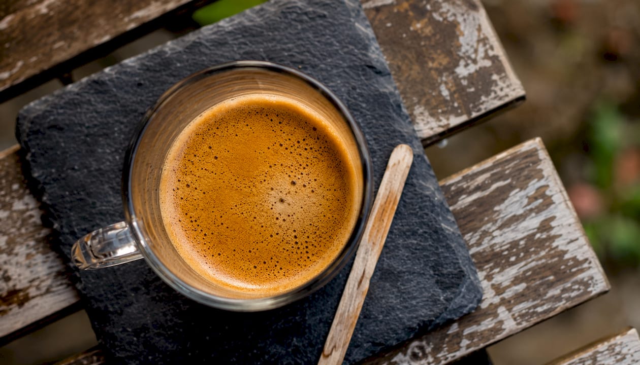 Close-up of espresso crema texture