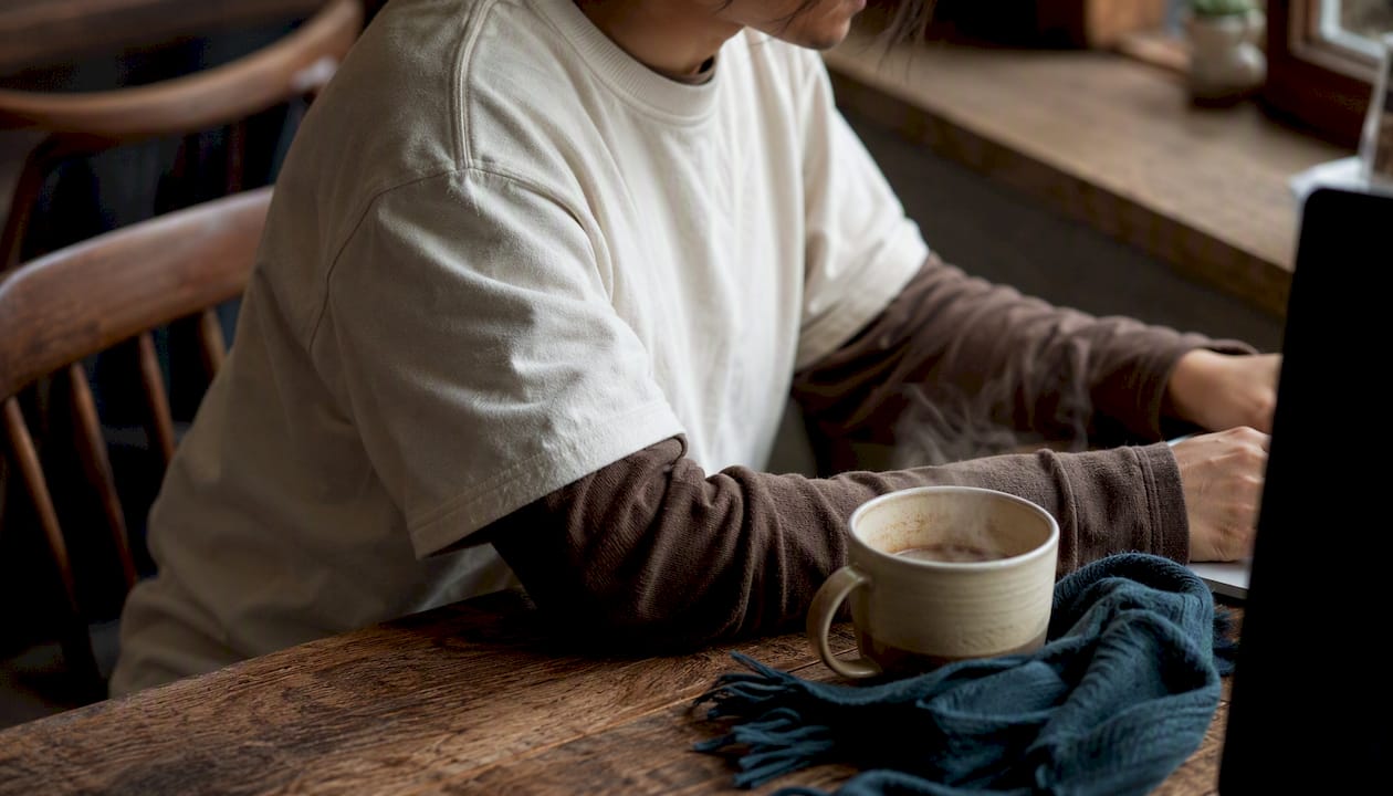 Layered short sleeve tee over long sleeve with contrast
