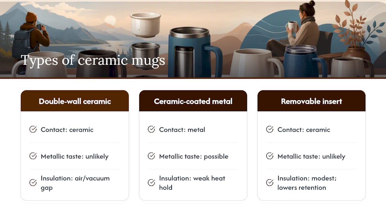 Comparison of ceramic mug types and their insulation features