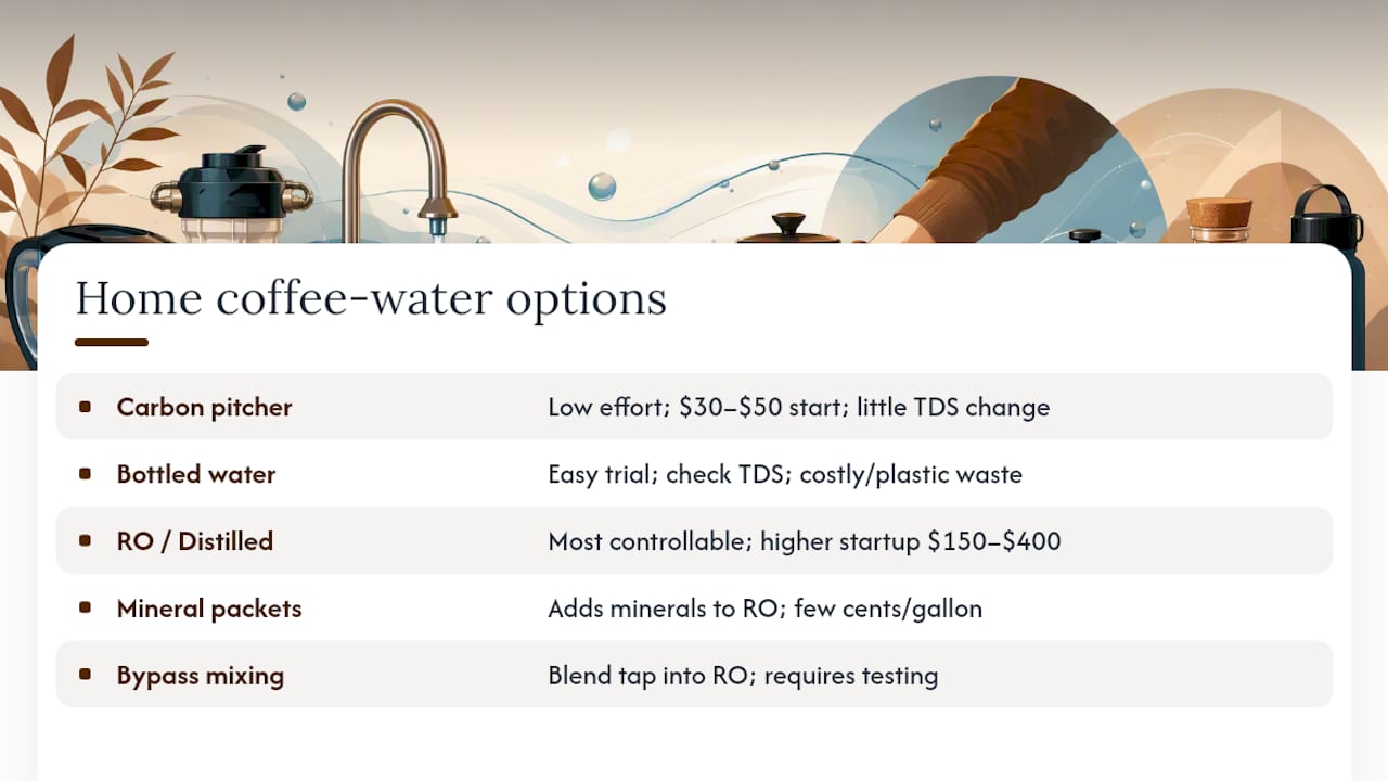 Five home coffee water solutions compared
