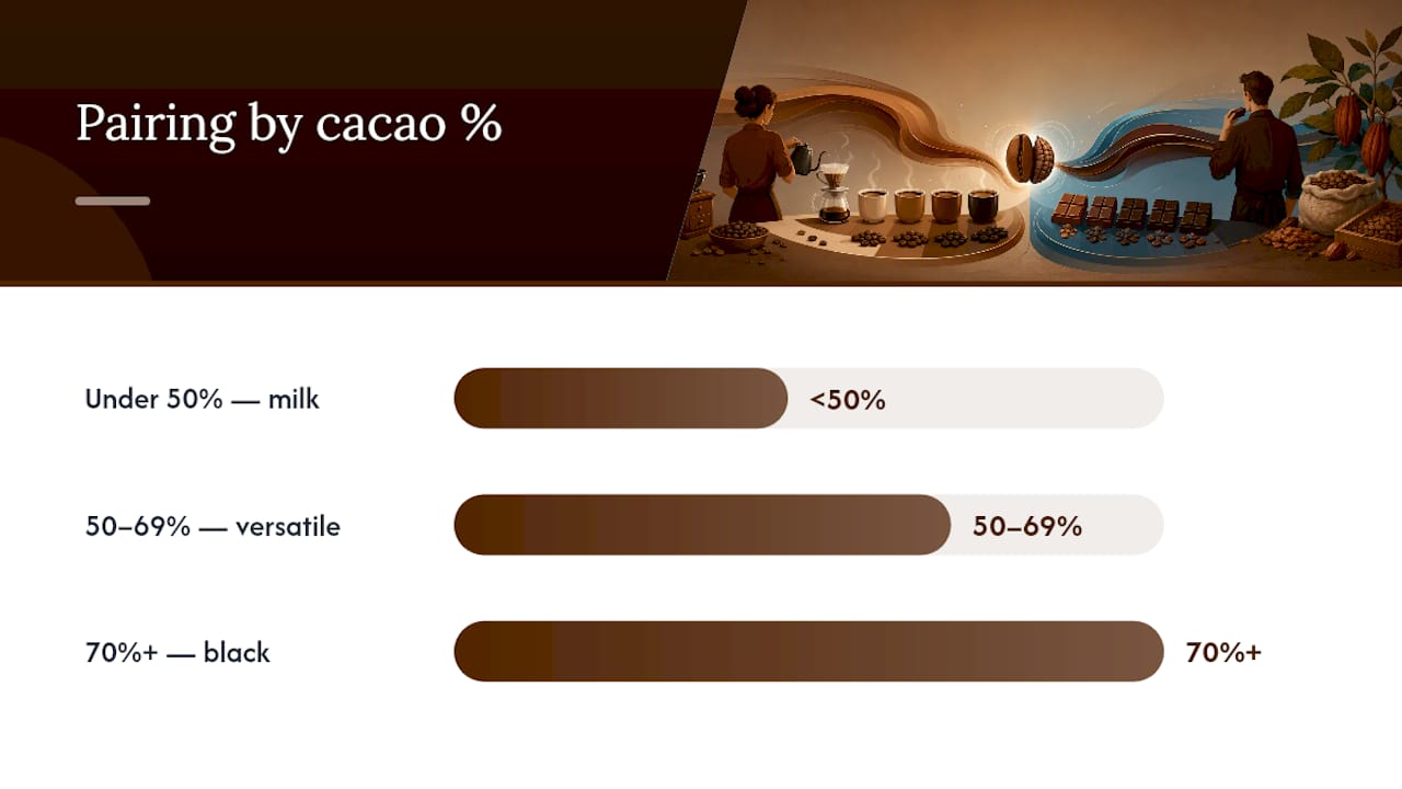 Cacao percentage pairing threshold diagram