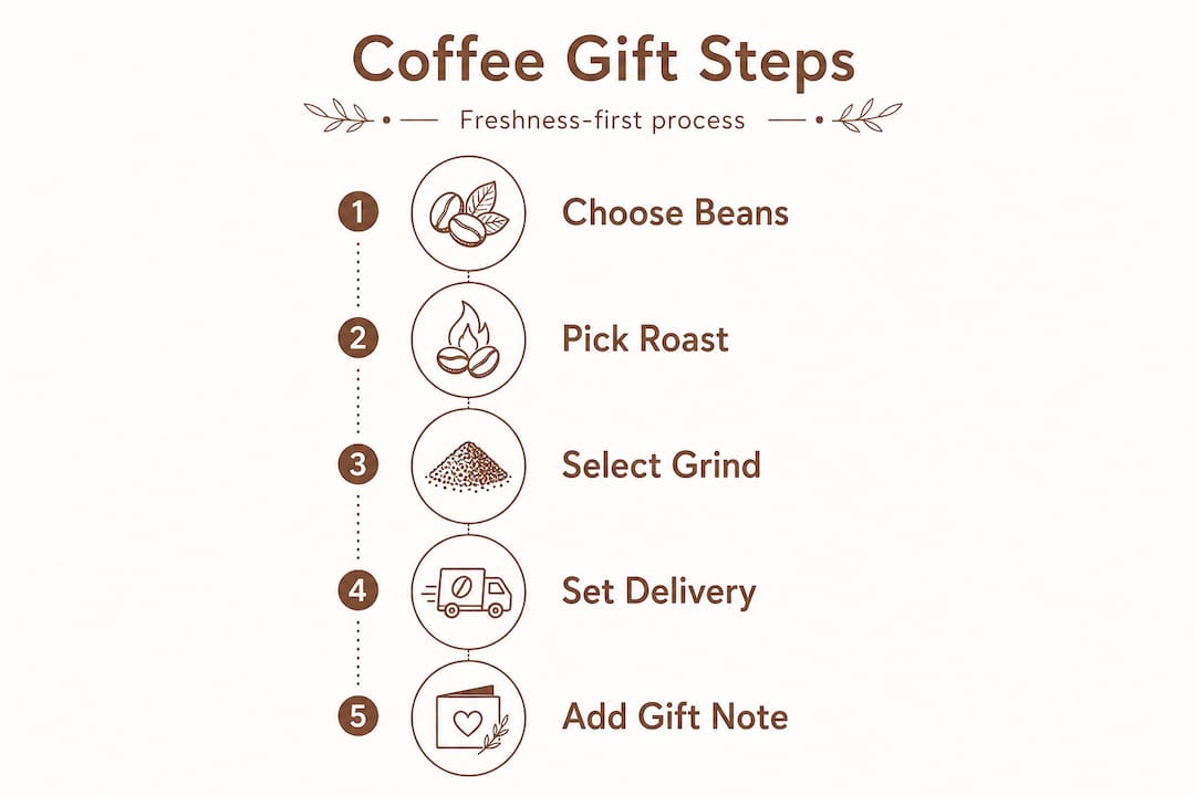 Infographic showing five steps for coffee gifting