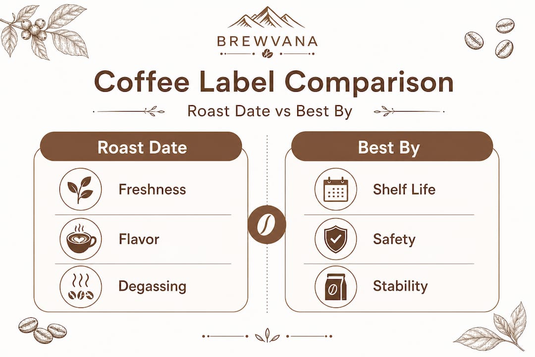 Infographic comparing roast date and best by date
