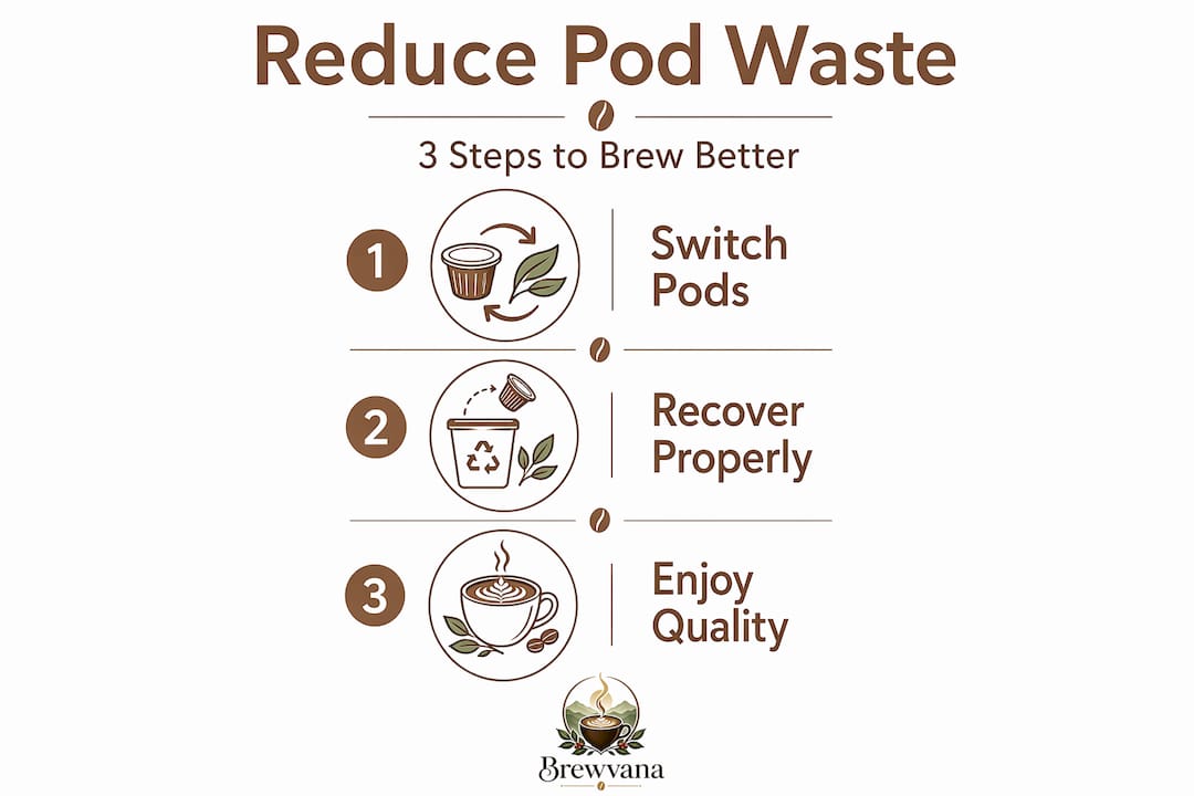 Three-step infographic to reduce coffee pod waste