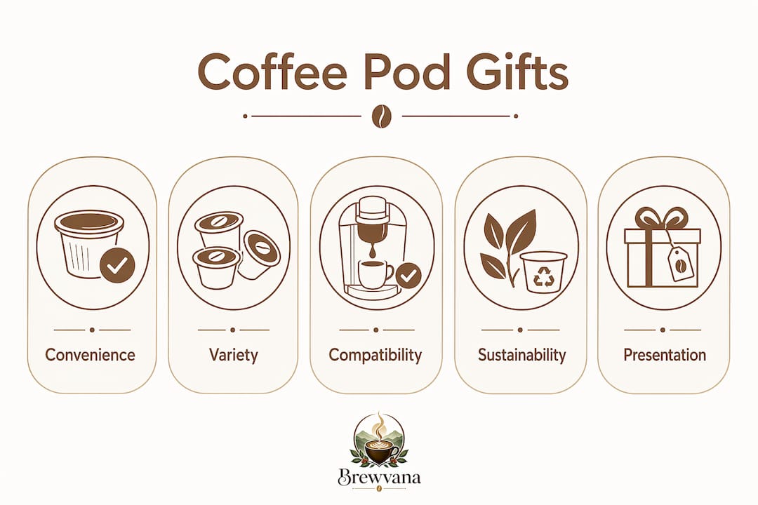 Infographic highlighting top reasons coffee pods make good gifts