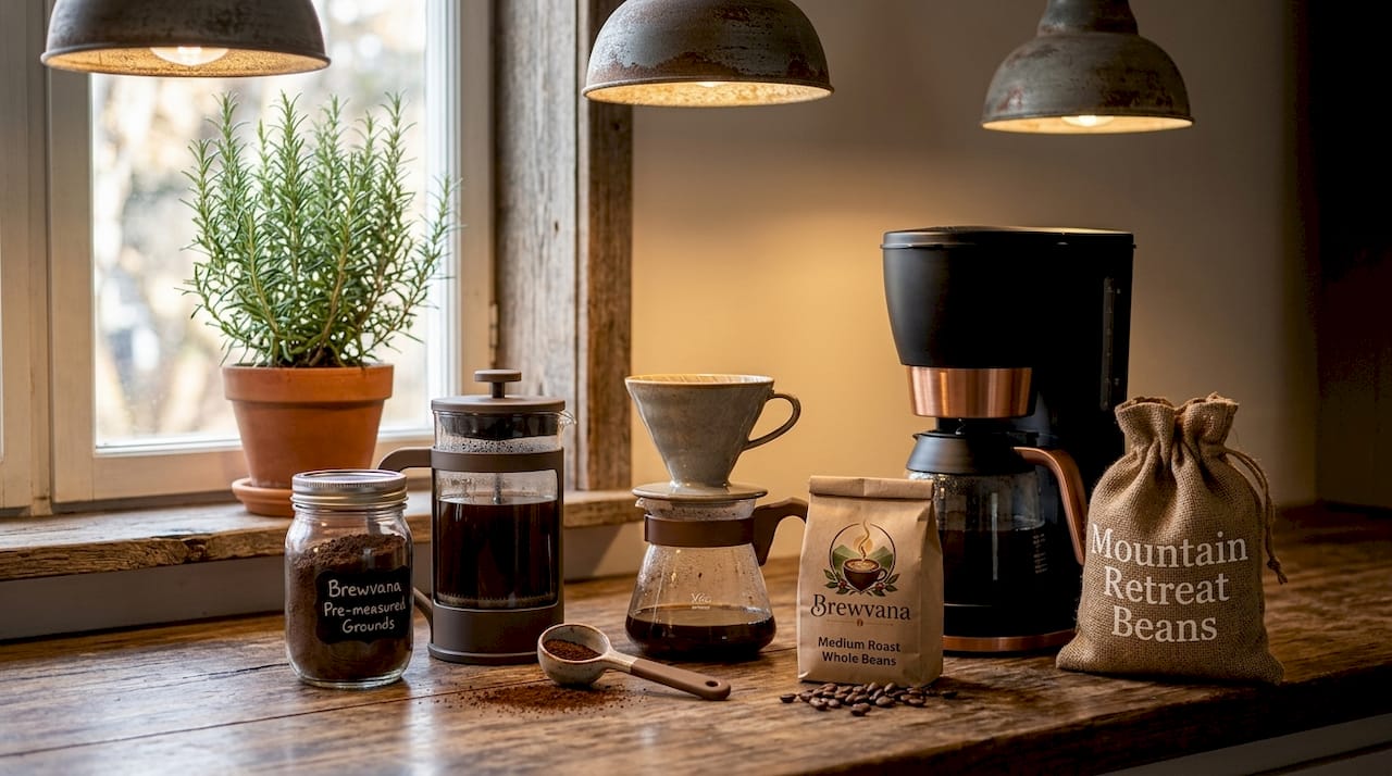 Coffee brewing devices with compatible coffee formats