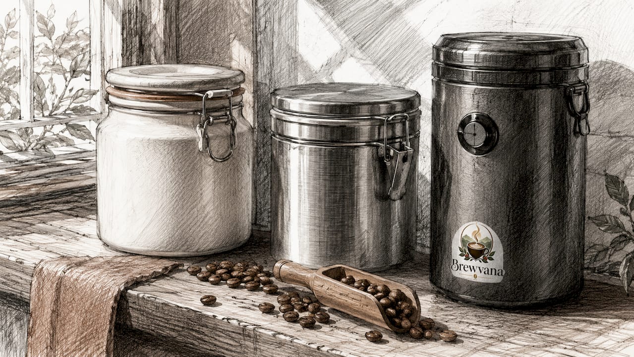 Ceramic, steel, and vacuum coffee storage containers