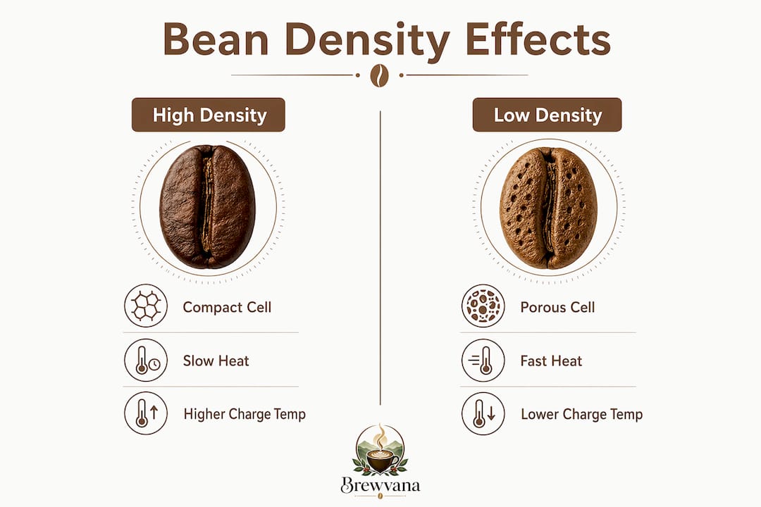 Infographic comparing high and low bean density traits