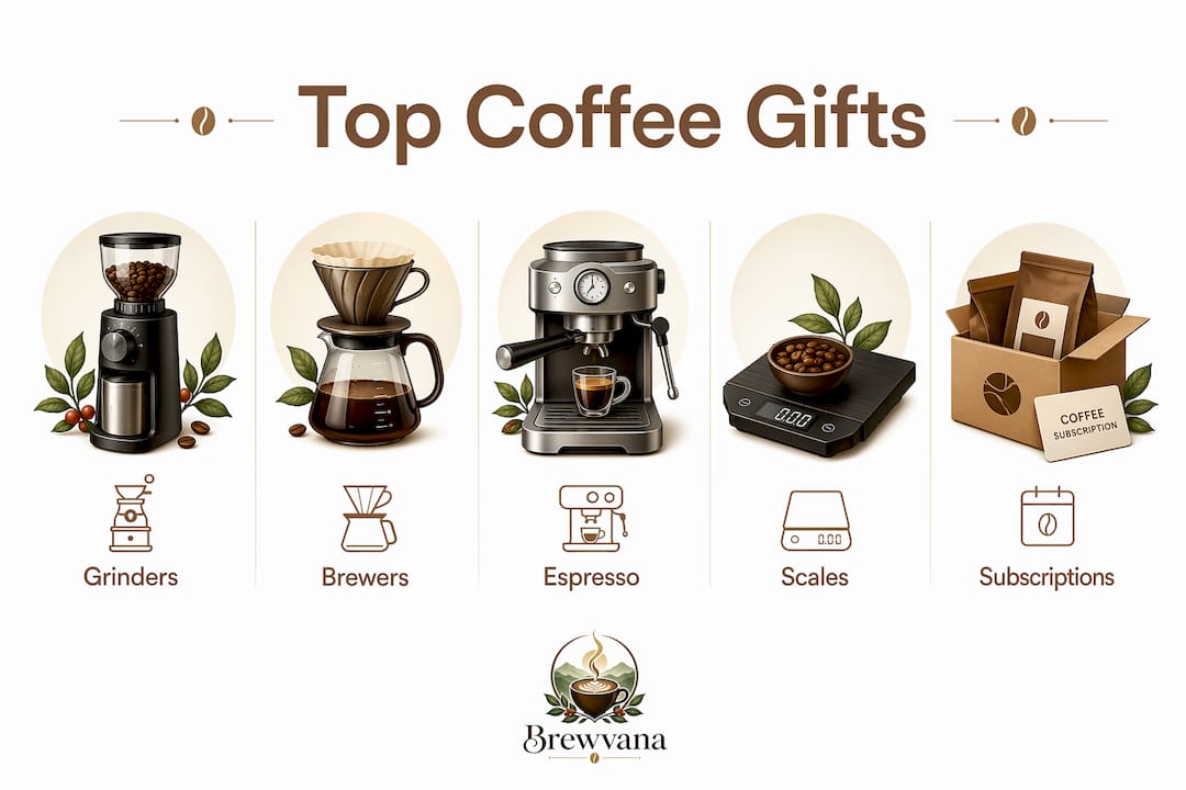 Infographic showing top coffee gift categories