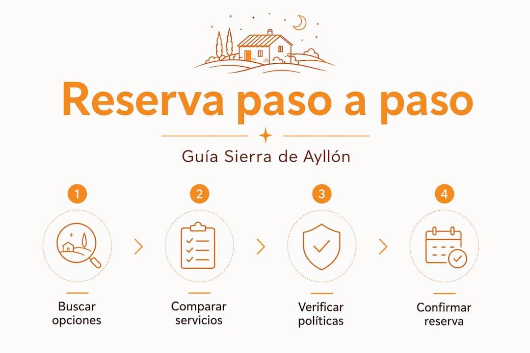 Infografía con los pasos clave para hacer tu reserva