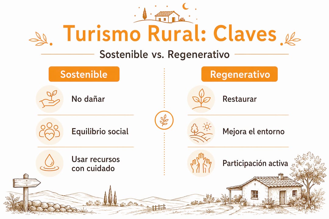 Infografía: ¿En qué se diferencian el turismo sostenible y el turismo regenerativo?