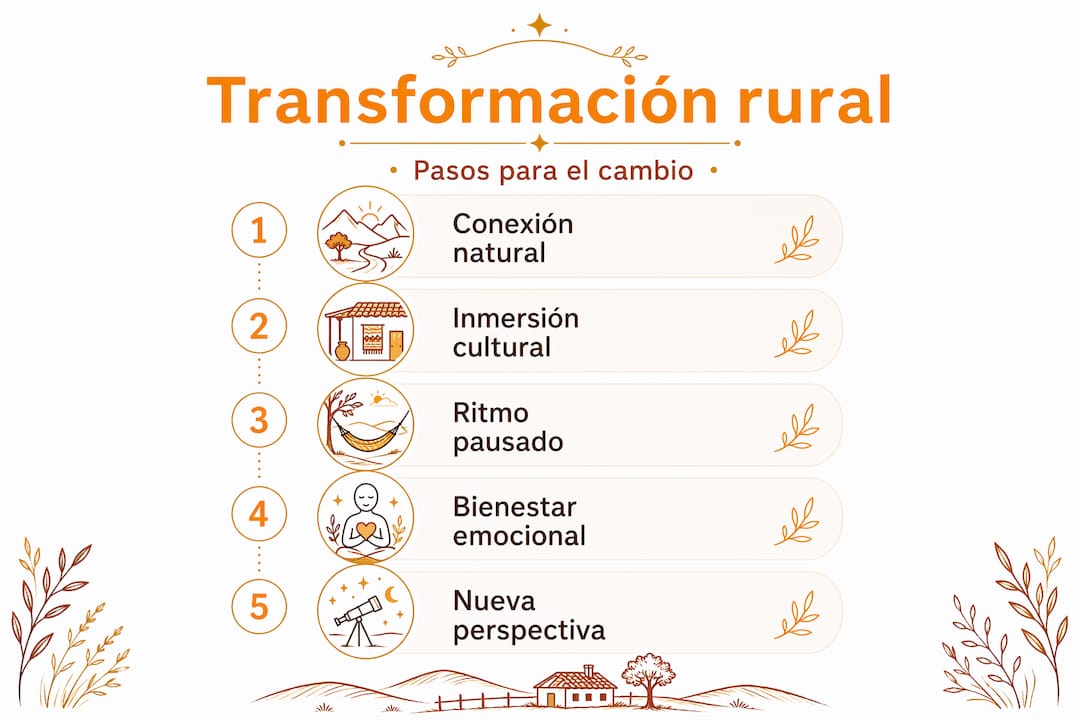 Infografía: cómo impulsar la transformación rural en cinco pasos