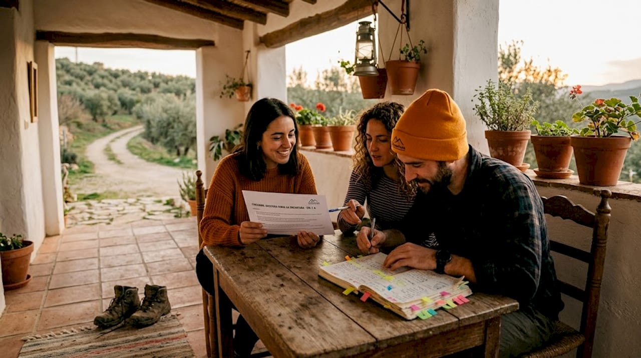 Un grupo de amigos está organizando una escapada al campo.
