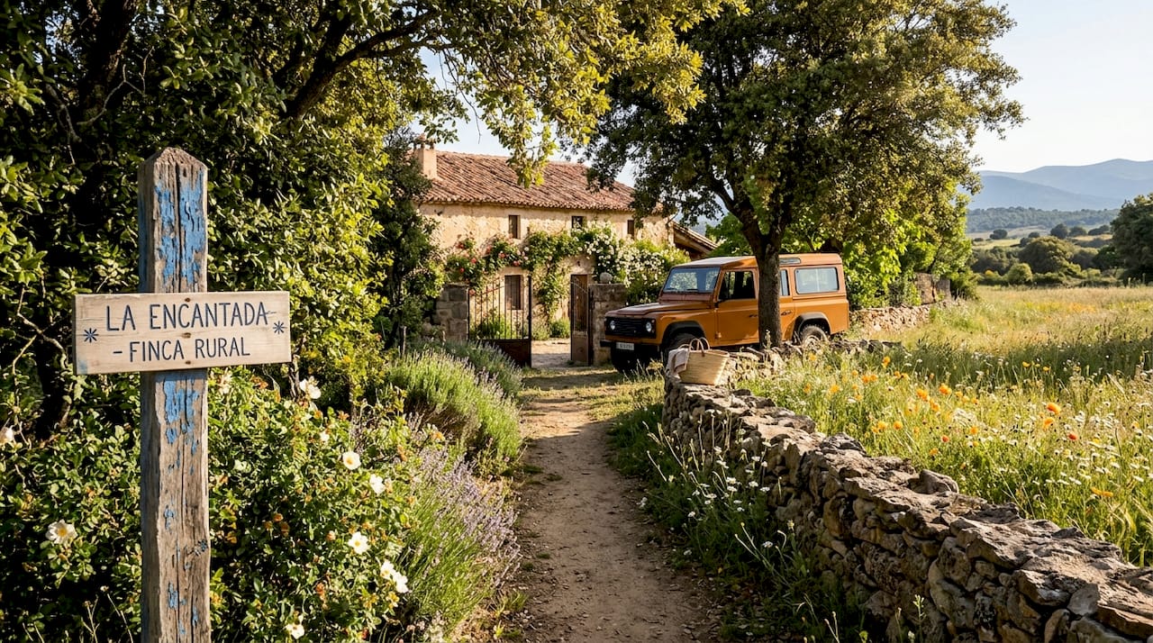 Country road access to rural event space