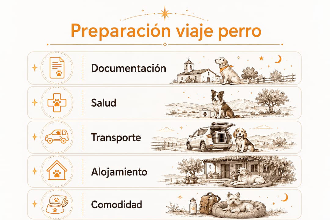 Guía visual para organizar un viaje con tu perro a un hotel rural