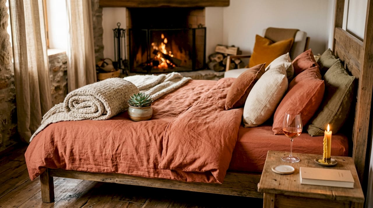 Suite romántica con chimenea en un encantador hotel rural