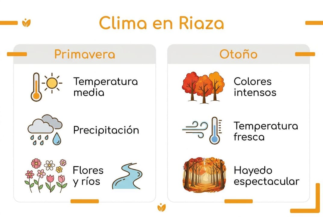 Comparativa visual del tiempo en Riaza: primavera frente a otoño