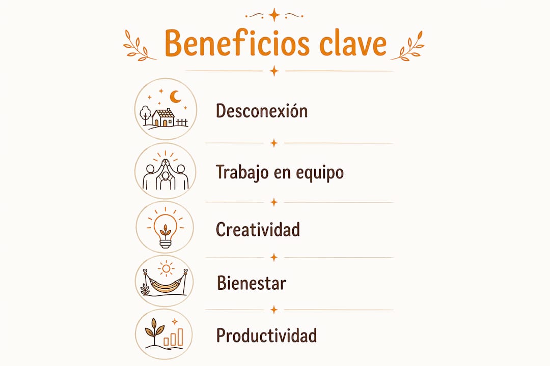 Infografía sobre las principales ventajas de retirarse a vivir en el campo