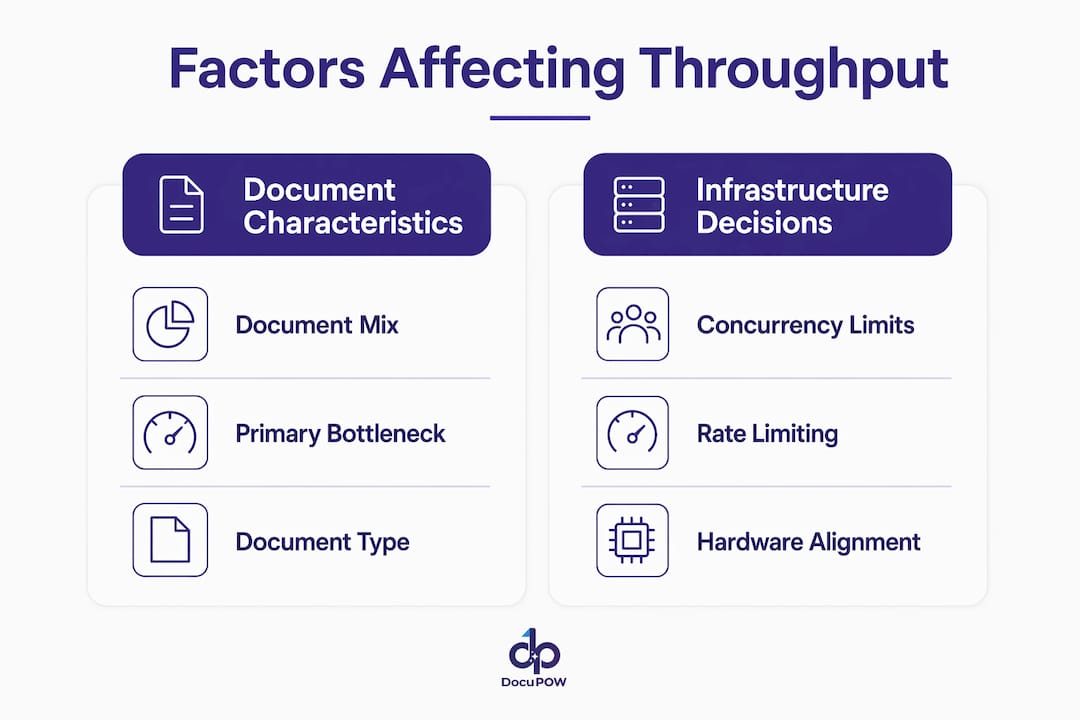 Infographic comparing document and infrastructure factors