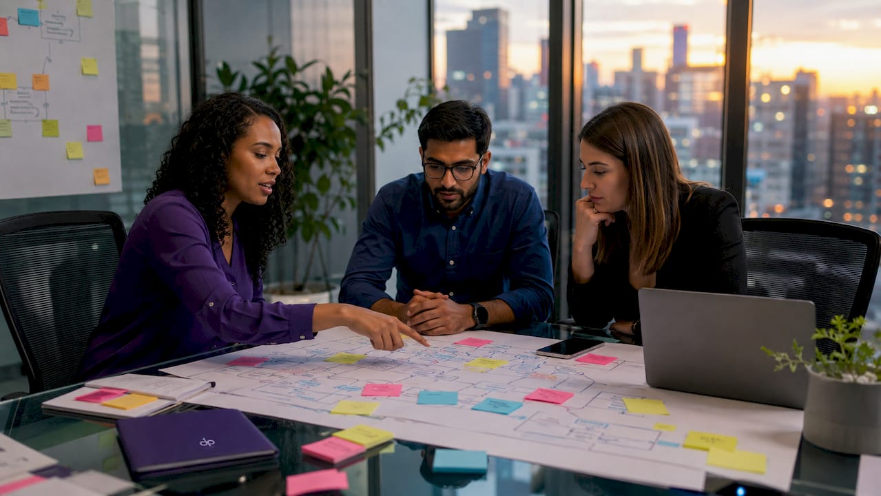 Team collaborating on automation technologies roadmap
