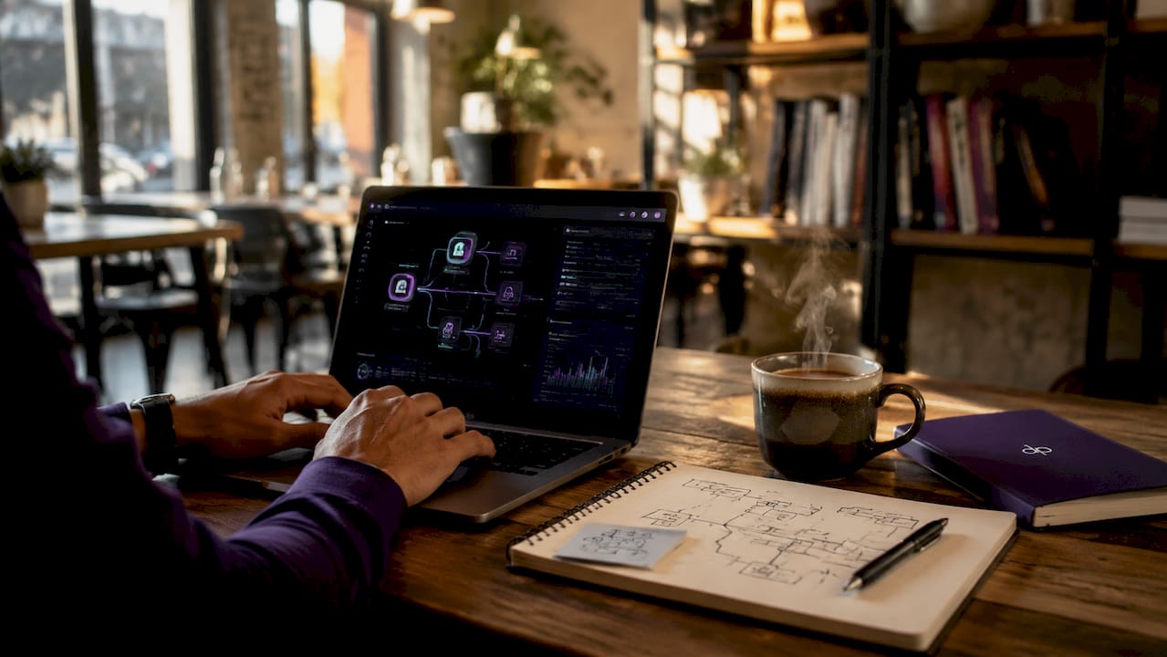 Hands coding AI integration in private office
