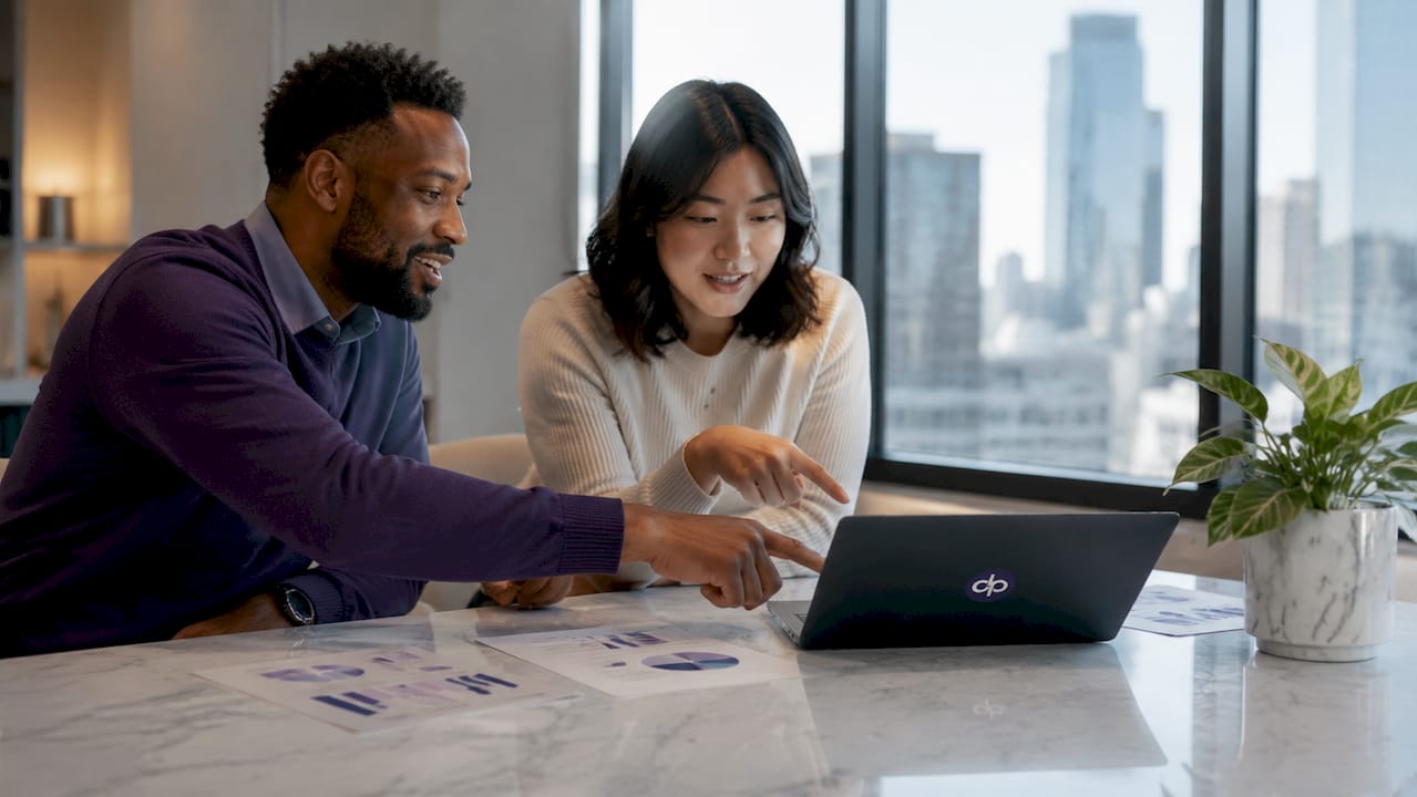 Hands pointing at laptop in monitoring discussion