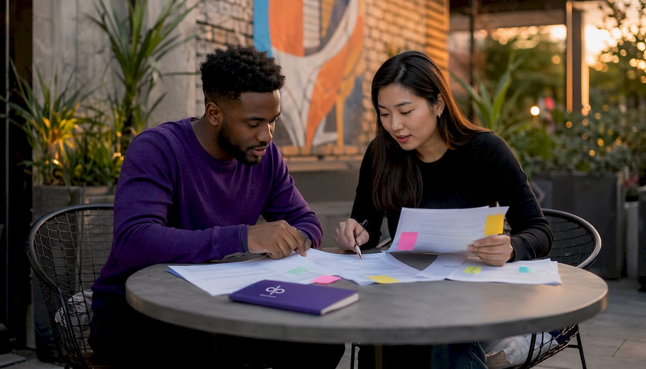 Team handling manual HR documents