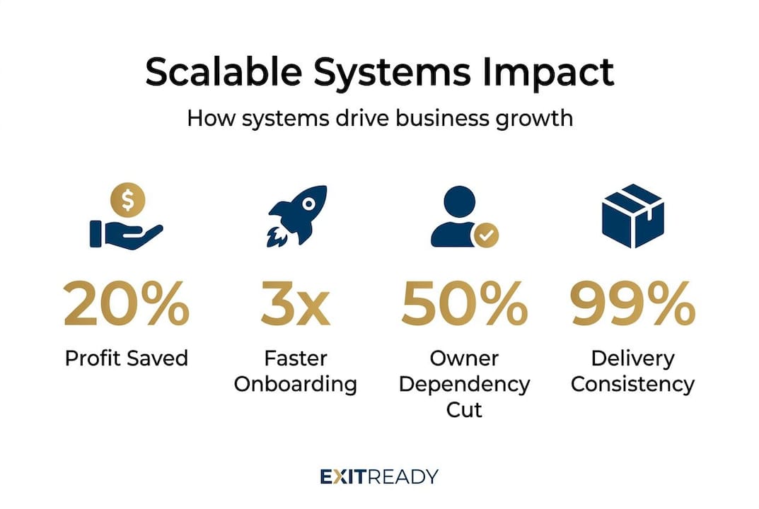 Infographic showing key business system scalability stats