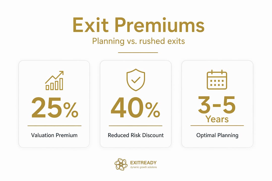 Infographic showing exit planning premium statistics