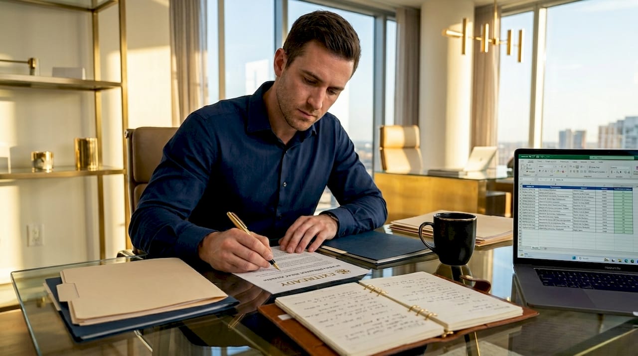 Man reviewing intellectual property audit checklist
