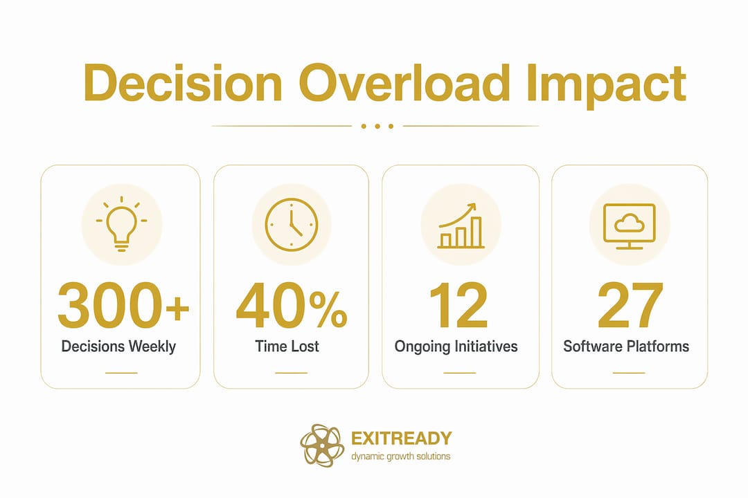 Infographic illustrating decision overload statistics