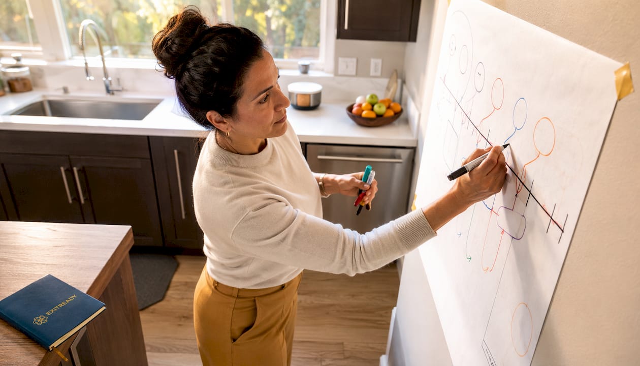 Entrepreneur mapping exit planning timeline