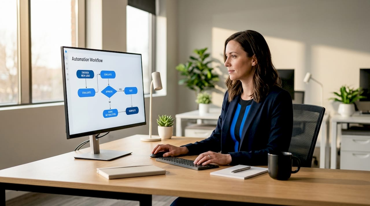 Professional working on SaaS automation workflow