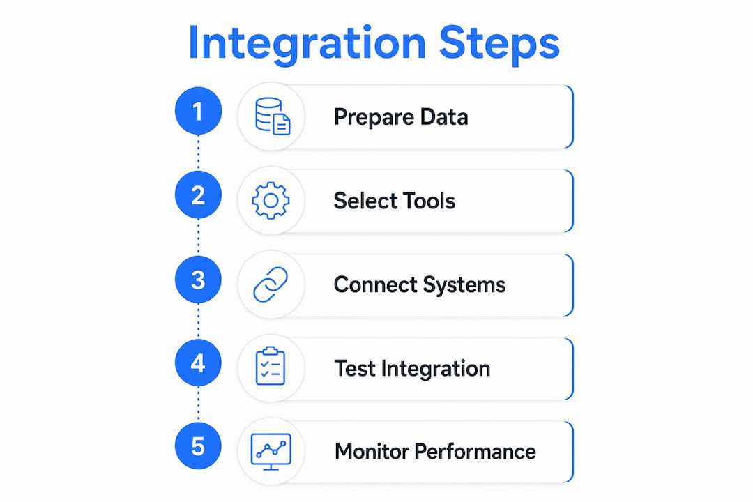 Infographic illustrating integration steps for invoicing and collections
