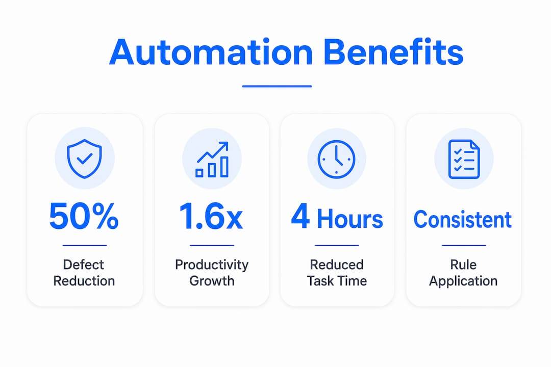 Infographic highlighting automation benefits with key stats