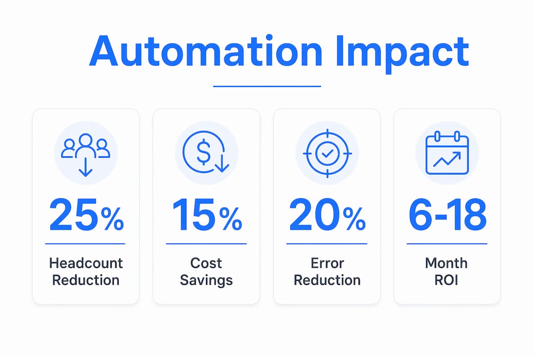 Infographic showing automation impact stats