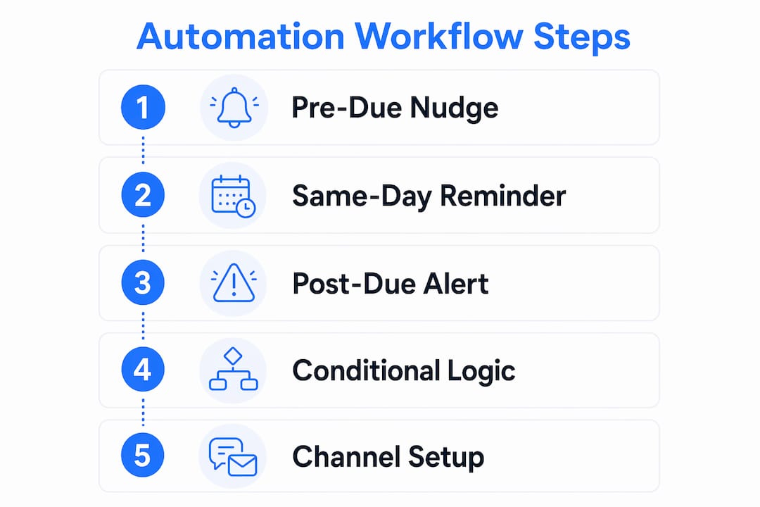 Infographic showing automation workflow steps