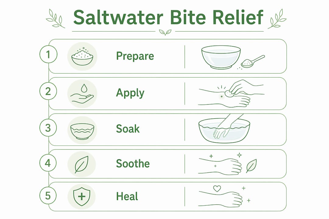Infographic showing saltwater relief steps