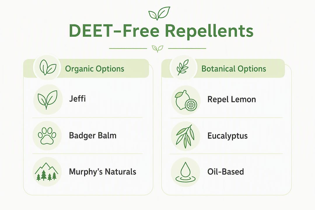 Infographic comparing DEET-free mosquito repellents