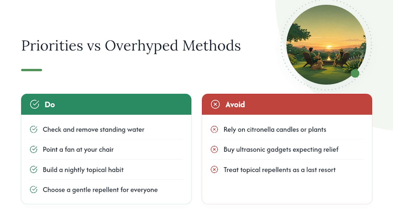 Comparison chart of mosquito control methods effectiveness