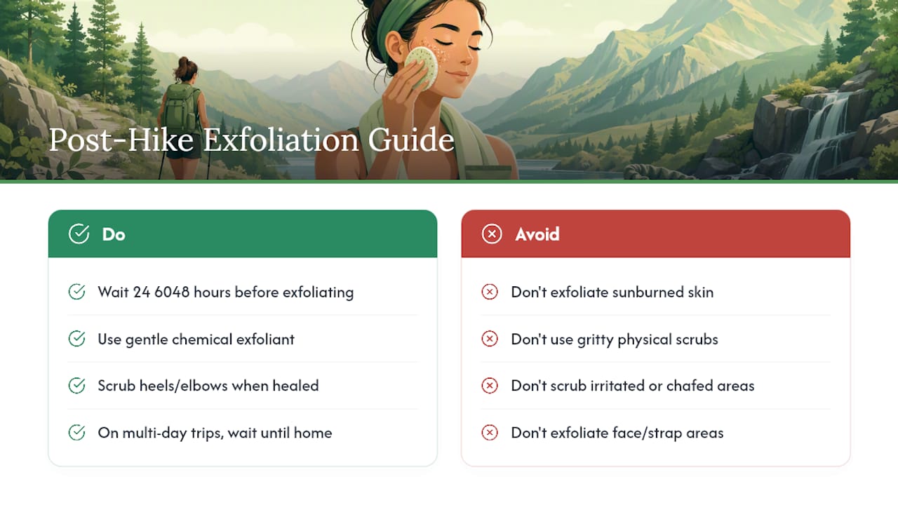 Post-Hike Exfoliation Timing and Recommendations — overview diagram