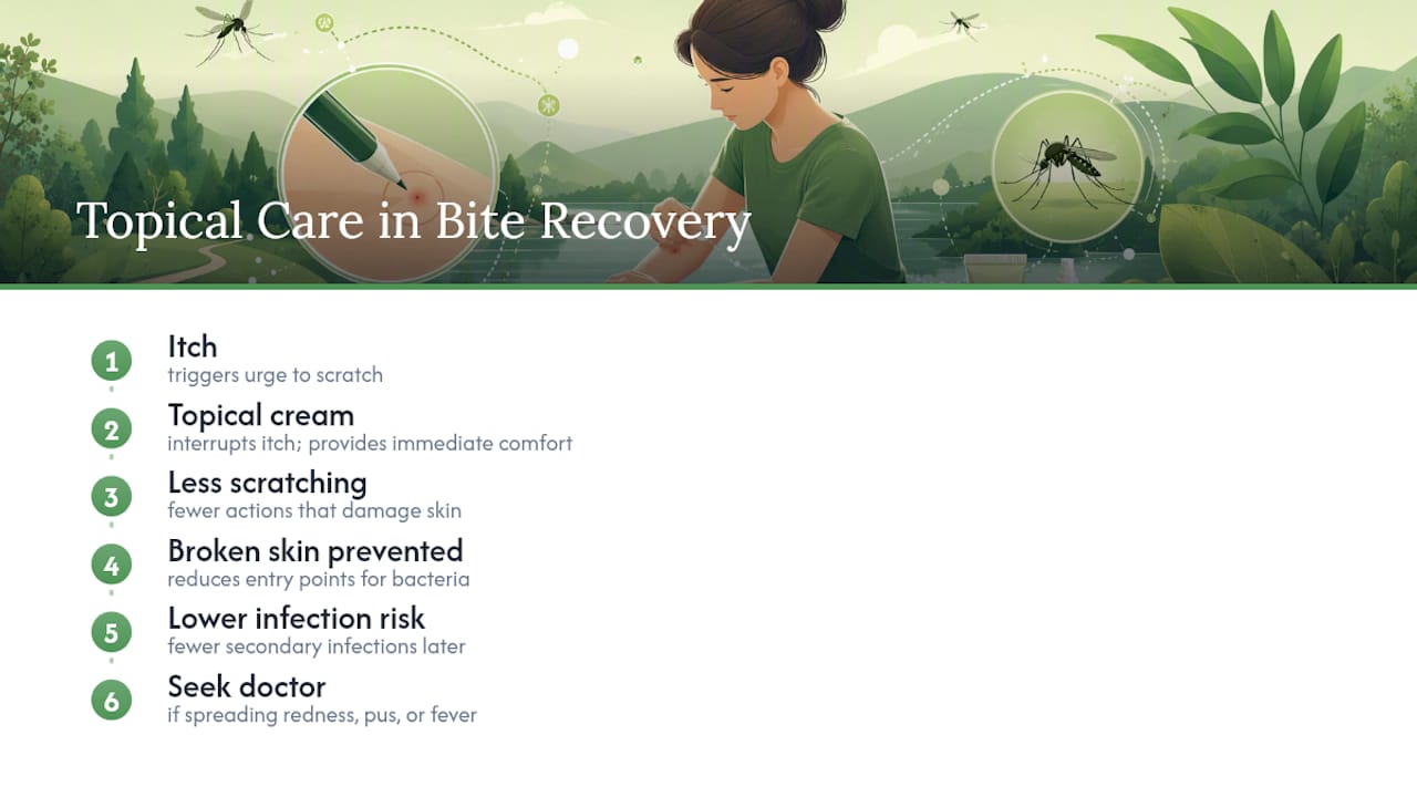 How Topical Skin Care Fits Into Bite Recovery — overview diagram