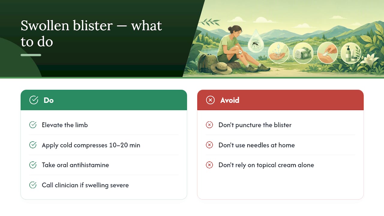 Safe steps for worsening blister swelling